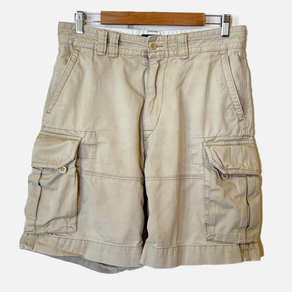 Polo Ralph Lauren Classic Cargo Chino Shorts Mens 32 Beige Khaki Casual Pockets